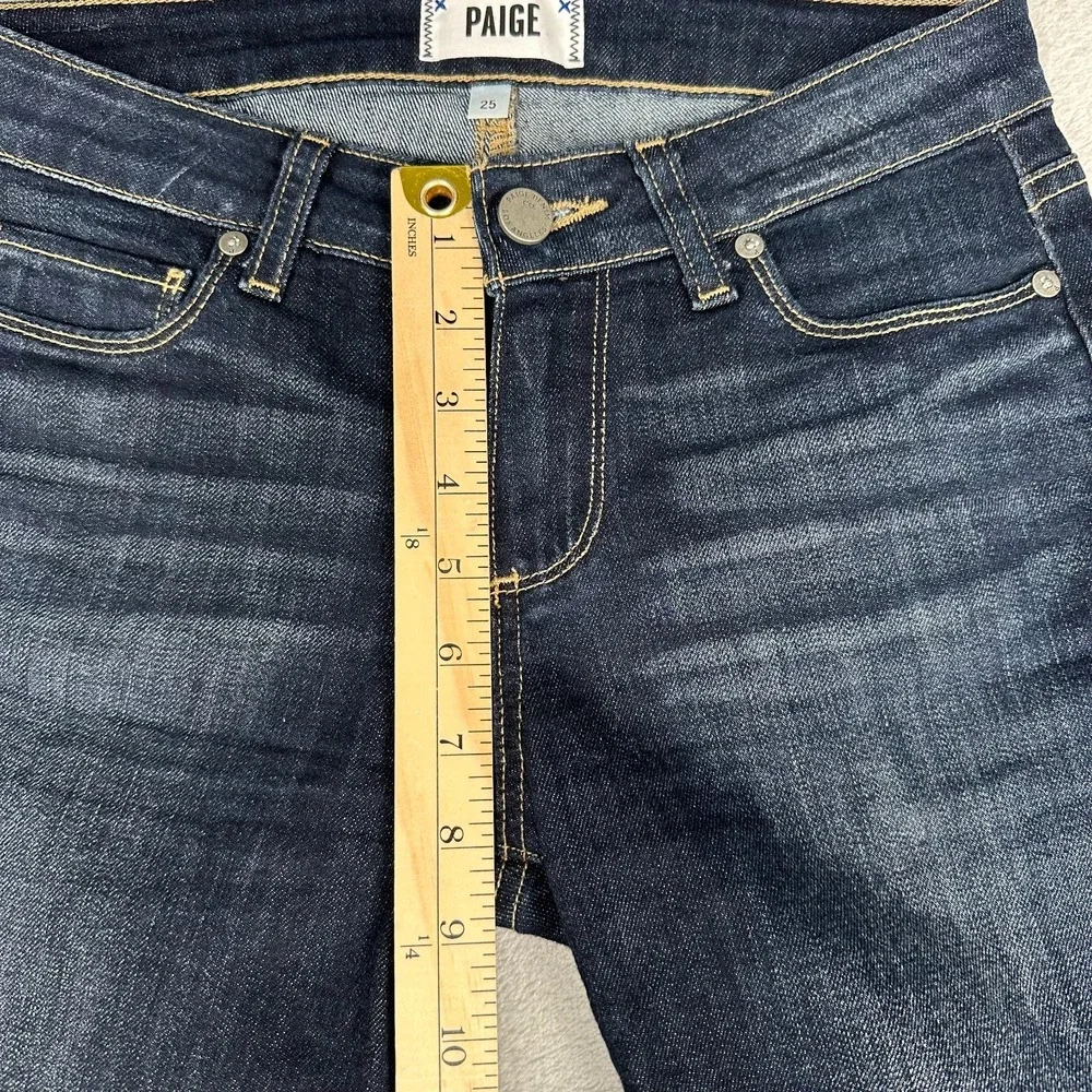 Paige Bermuda Denim Shorts Womens Size 25 Rolled Dark Wash Mid Rise